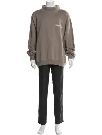 Pre-owned Essentials Mock Neck Long Sleeve Sweatshirt In Grey