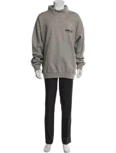 Pre-owned Essentials Mock Neck Long Sleeve Sweatshirt In Grey