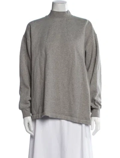 Pre-owned Essentials Mock Neck Long Sleeve Sweatshirt In Grey
