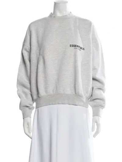 Pre-owned Essentials Mock Neck Long Sleeve Sweatshirt In Grey