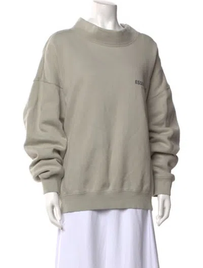 Pre-owned Essentials Mock Neck Long Sleeve Sweatshirt In Grey