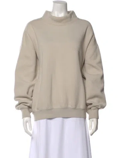 Pre-owned Essentials Mock Neck Long Sleeve Sweatshirt In Neutral