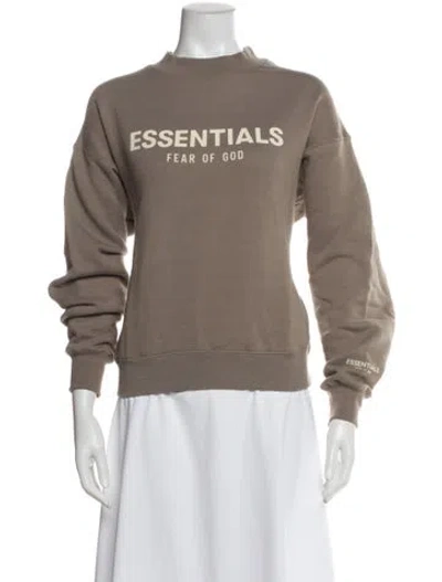 Pre-owned Essentials Mock Neck Long Sleeve Sweatshirt In Neutral