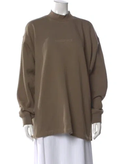 Pre-owned Essentials Mock Neck Long Sleeve Sweatshirt In Neutral