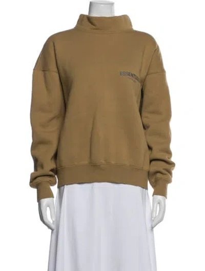 Pre-owned Essentials Mock Neck Long Sleeve Sweatshirt In Neutral