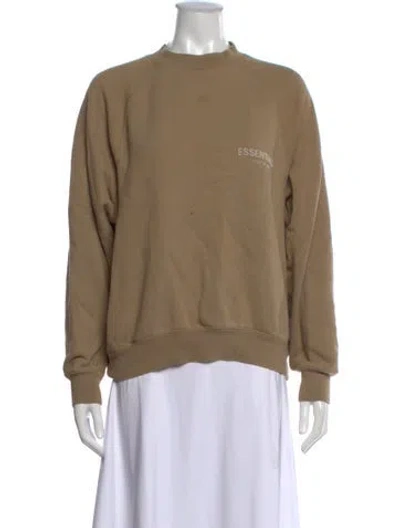 Pre-owned Essentials Mock Neck Long Sleeve Sweatshirt In Neutrals