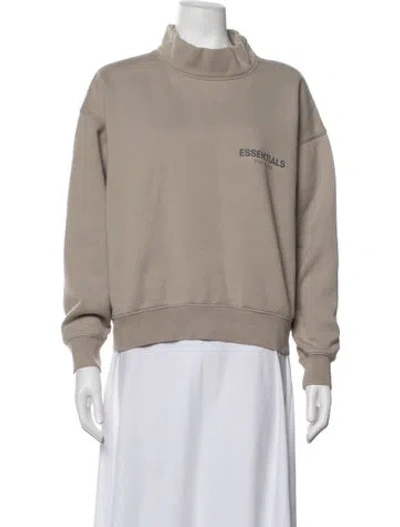 Pre-owned Essentials Mock Neck Long Sleeve Sweatshirt In Neutrals