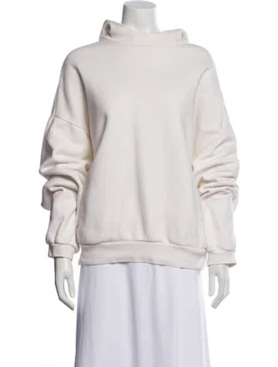 Pre-owned Essentials Mock Neck Long Sleeve Sweatshirt In White