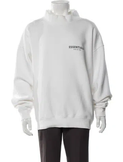 Pre-owned Essentials Mock Neck Long Sleeve Sweatshirt In White
