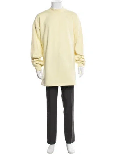 Pre-owned Essentials Mock Neck Long Sleeve Sweatshirt In Yellow
