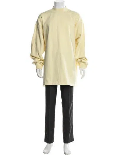Pre-owned Essentials Mock Neck Long Sleeve Sweatshirt In Yellow