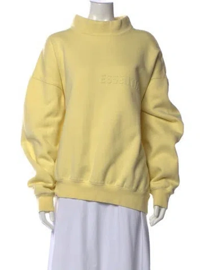 Pre-owned Essentials Mock Neck Long Sleeve Sweatshirt In Yellow