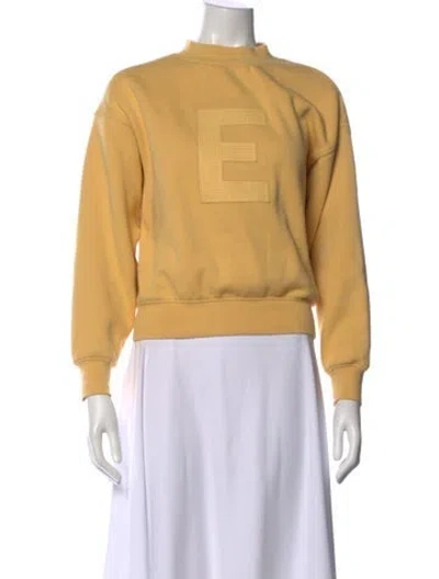 Pre-owned Essentials Mock Neck Long Sleeve Sweatshirt In Yellow