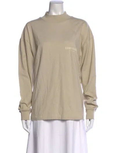 Pre-owned Essentials Mock Neck Long Sleeve Top In Neutral