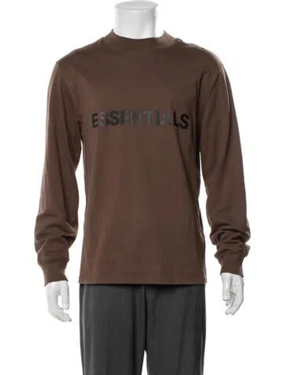 Pre-owned Essentials Mock Neck Long Sleeve T-shirt In Brown