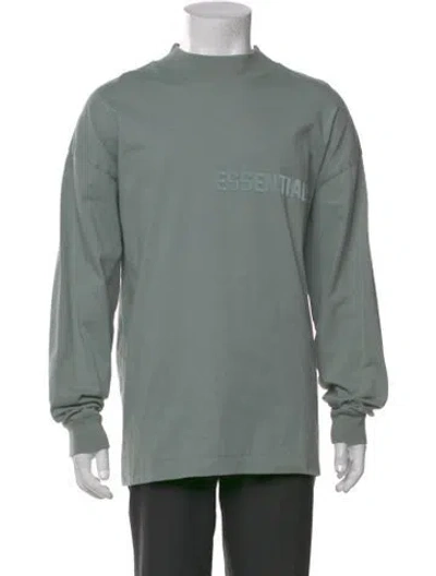 Pre-owned Essentials Mock Neck Long Sleeve T-shirt In Green