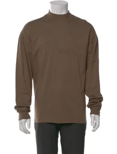 Pre-owned Essentials Mock Neck Long Sleeve T-shirt In Green