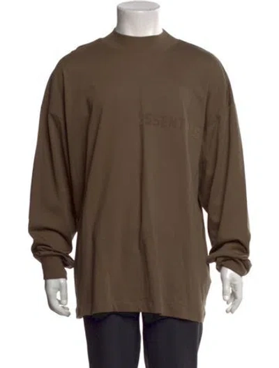 Pre-owned Essentials Mock Neck Long Sleeve T-shirt In Green