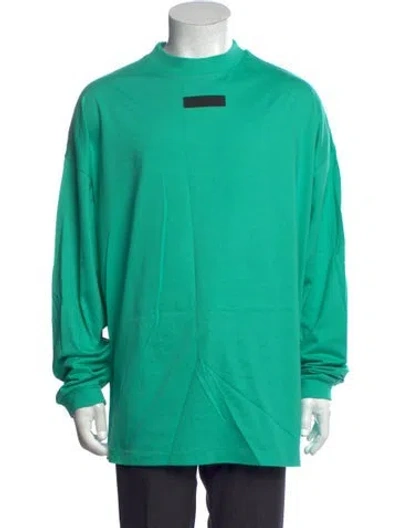 Pre-owned Essentials Mock Neck Long Sleeve T-shirt In Green
