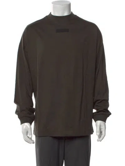 Pre-owned Essentials Mock Neck Long Sleeve T-shirt In Green
