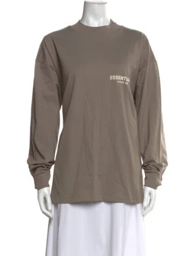 Pre-owned Essentials Mock Neck Long Sleeve T-shirt In Neutral