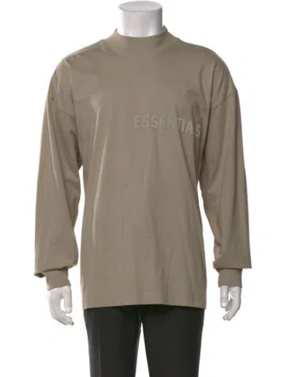 Pre-owned Essentials Mock Neck Long Sleeve T-shirt In Neutrals