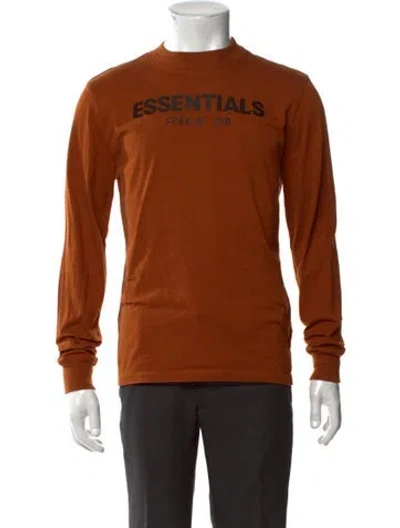 Pre-owned Essentials Mock Neck Long Sleeve T-shirt In Orange