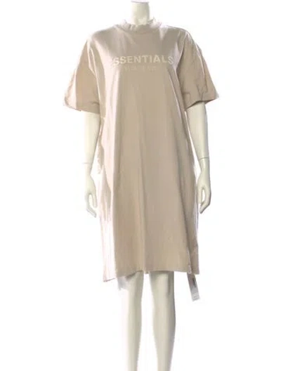 Pre-owned Essentials Mock Neck Mini Dress In Neutral