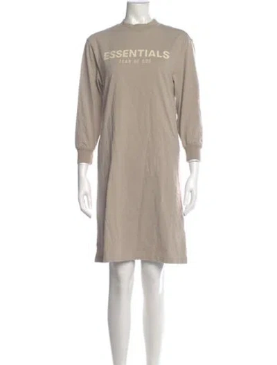 Pre-owned Essentials Mock Neck Mini Dress In Neutral