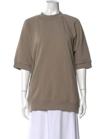 Pre-owned Essentials Mock Neck Short Sleeve Sweatshirt W/ Tags In Neutral