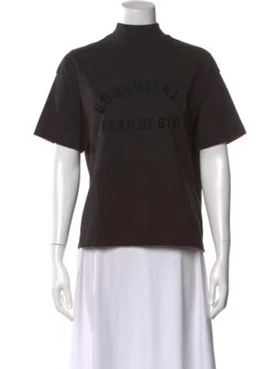 Pre-owned Essentials Mock Neck Short Sleeve T-shirt In Black