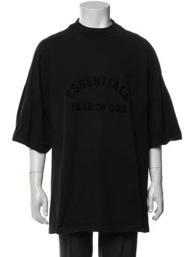 Pre-owned Essentials Mock Neck Short Sleeve T-shirt In Black