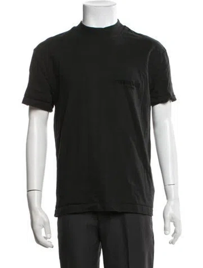 Pre-owned Essentials Mock Neck Short Sleeve T-shirt In Black