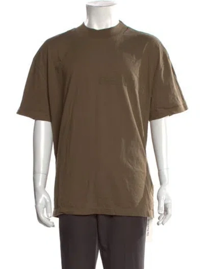Pre-owned Essentials Mock Neck Short Sleeve T-shirt In Brown