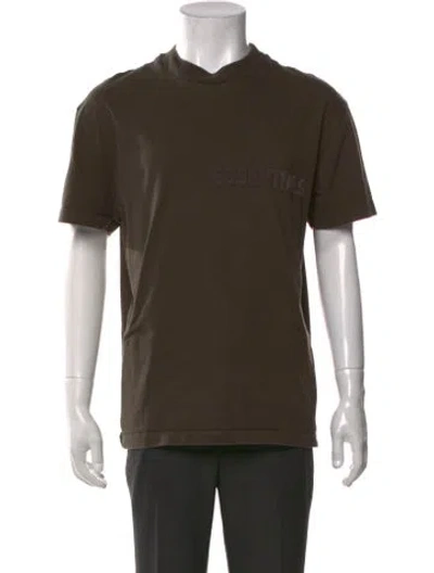 Pre-owned Essentials Mock Neck Short Sleeve T-shirt In Green