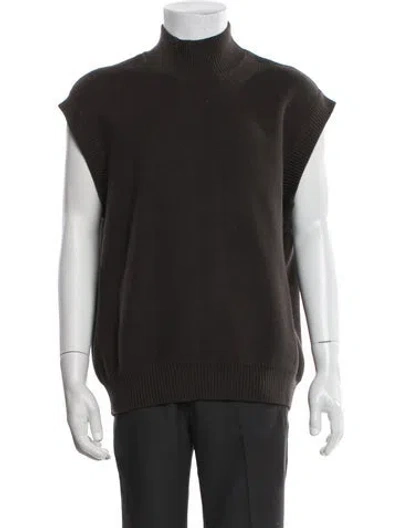 Pre-owned Essentials Mock Neck Sleeveless T-shirt In Brown