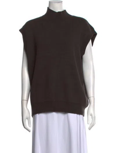 Pre-owned Essentials Mock Neck Sweater In Brown
