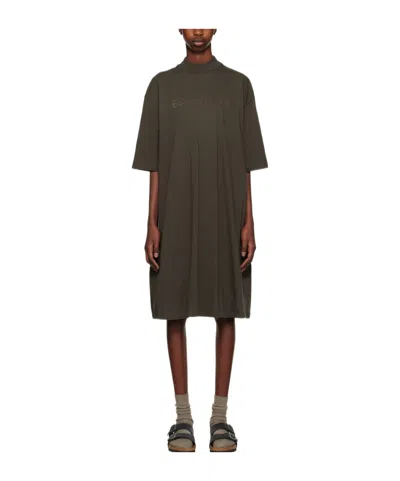 Essentials Mock Neck T-shirt Dress In Black