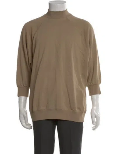 Pre-owned Essentials Mock Neck Three-quarter Sleeve Pullover In Neutral