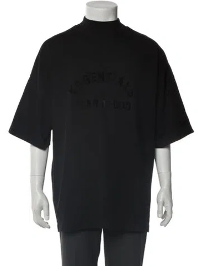 Pre-owned Essentials Mock Neck Three-quarter Sleeve T-shirt In Black