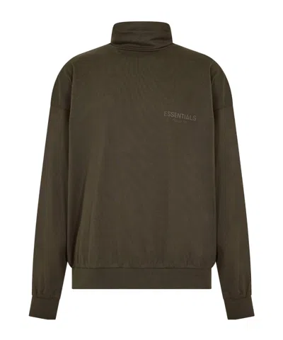 Essentials Mock-neck Long-sleeve Sweatshirt In Black