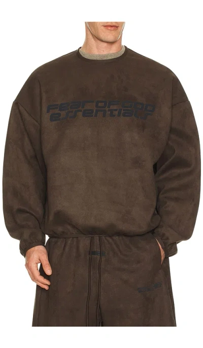 Essentials Modern Crewneck Sweatshirt In Brown