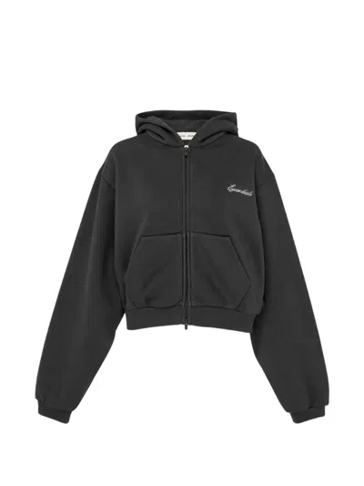 Essentials Modern Cropped Zip Hoodie In Gray