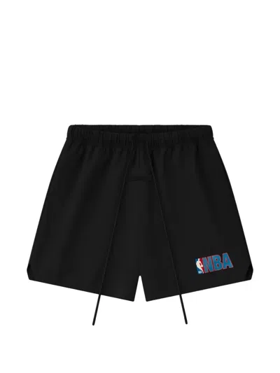 Essentials Nba Logo-print Shorts In Black