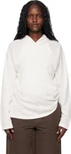 Essentials Off-white Holiday Embroidered Classic Fit Long Sleeve Hoodie In White