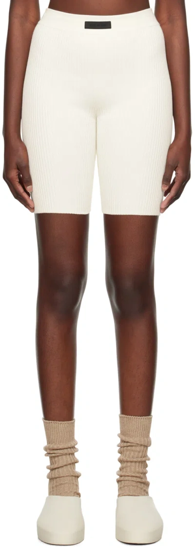 Essentials Off-white Patch Shorts In Cloud Dancer