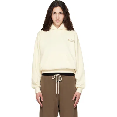 Essentials Womens 90s Fleece Hoodie Classic Fit In White