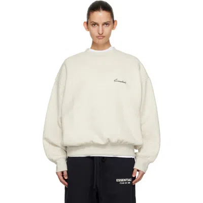 Essentials Off-white Classic Crewneck Sweatshirt In Oatmeal Heather/ligh