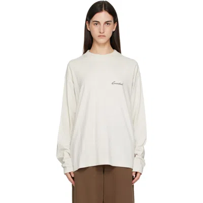 Essentials Off-white Classic Fit Long Sleeve T-shirt In Oatmeal Heather