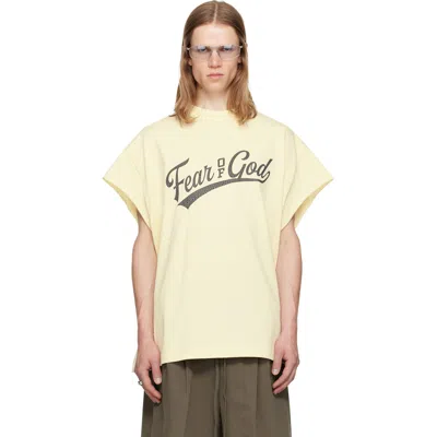 Essentials Off-white Cut Off 90's T-shirt In Yellow